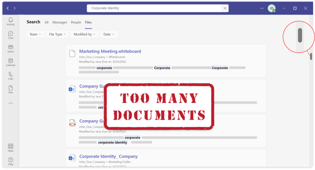 Dokumentensuche bei Microsoft Teams